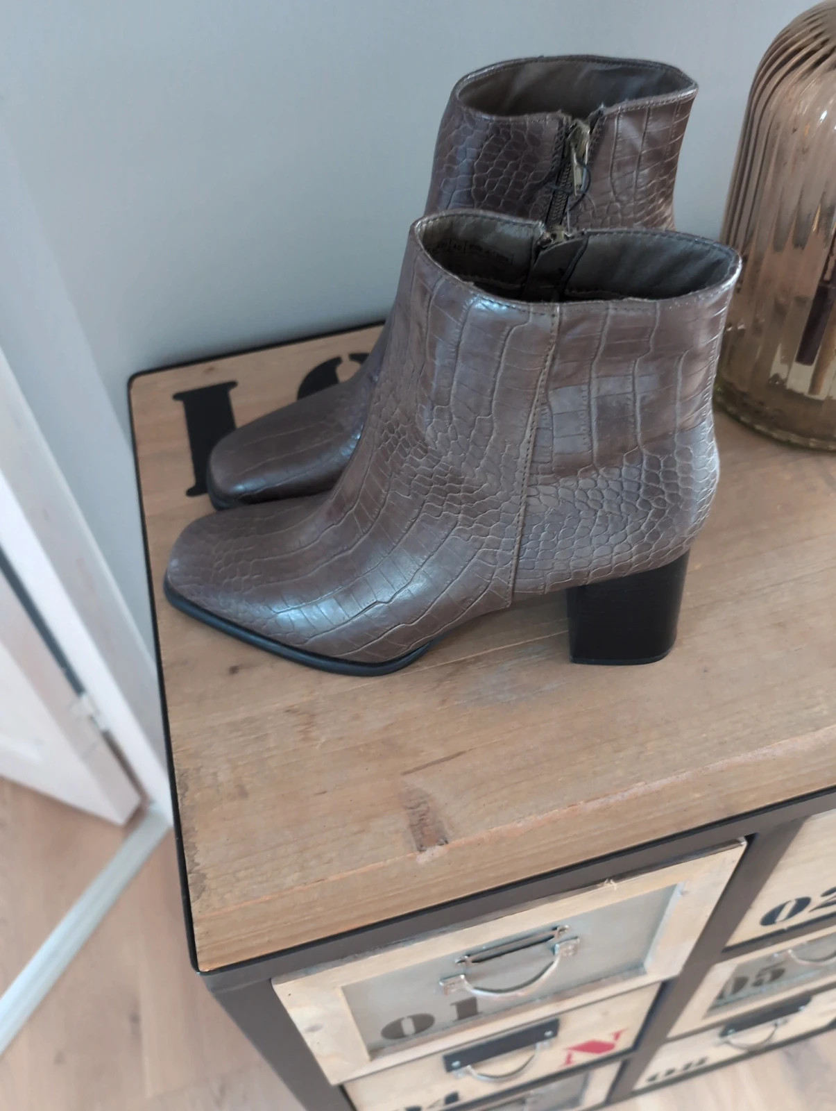 Bottines marron effet croco bout carré – Pimkie – Taille 40 look casual Tendance – Pimkie – taille EU 40 3