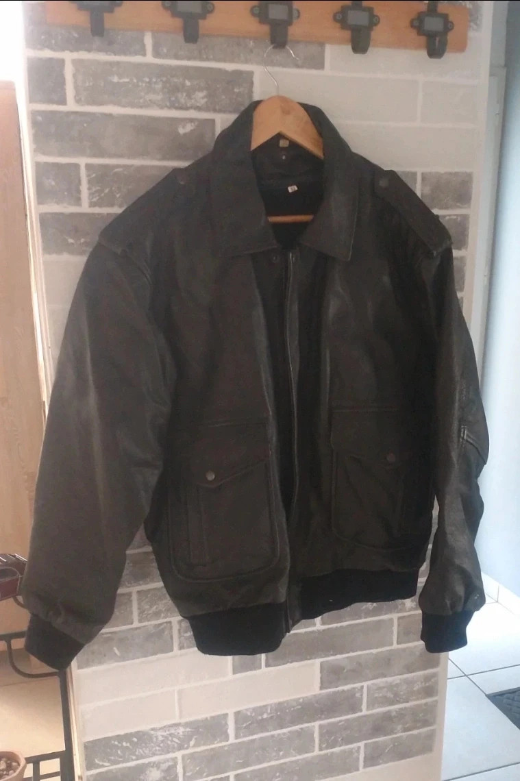 Blouson Aviateur cuir Du monde Vintage en cuir véritable - Style Oversize US - Taille XL – Cuir du monde – taille XL 2