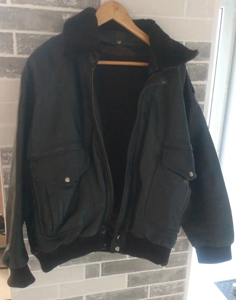 Blouson Aviateur cuir Du monde Homme en cuir véritable - Vintage prenium - Taille M Noir – Cuir du monde – taille M 3
