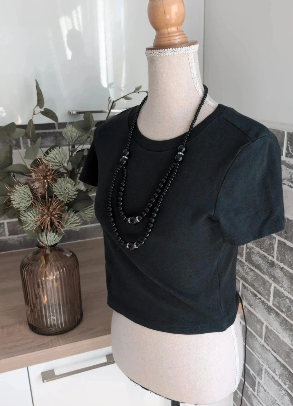 Croc top noir Zara - Taille M - Haut court Tendance