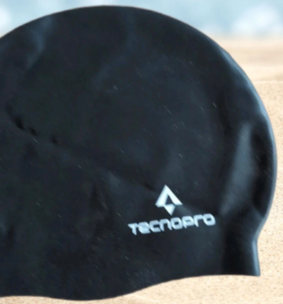 Bonnet de piscine noir TecnoPro – neuf sans étiquette – TecnoPro – taille Taille unique 2