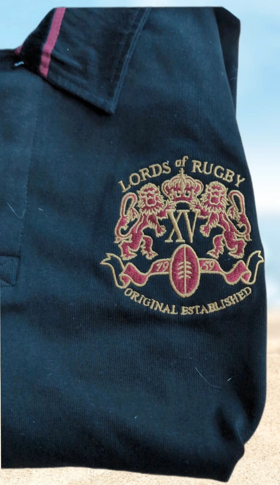 Polo rugby Lords of Rugby look casual Taille S noir bordeaux brodé premium XV Victus – Lords Of Rugby – taille S 3