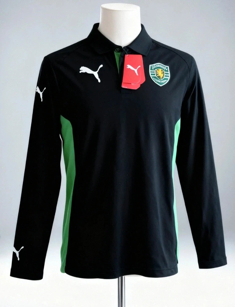 Polo rugby Puma Sporting Portugal noir vert NEUF étiquette 14 ans 164 cm