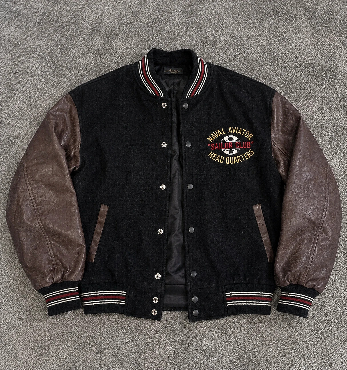 Bomber varsity teddy US taille M vintage 90s cuir