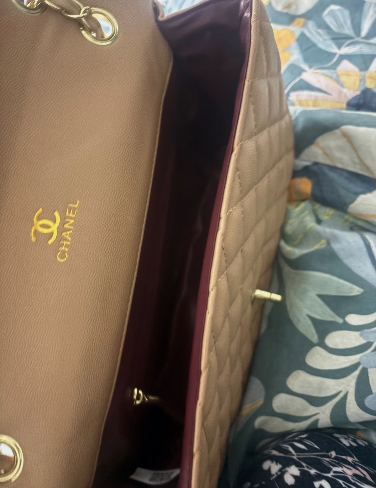 Sac bandoulière matelassé marron camel à chaîne – Chanel – taille Taille unique 3