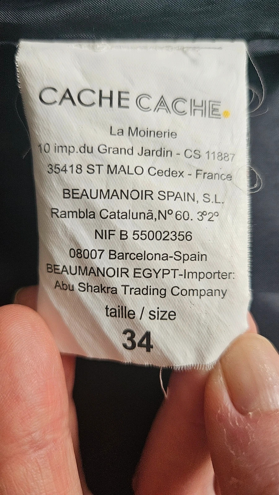 Veste simili cuir bleu marine – Cache Cache – taille XS / 34 / 6 5