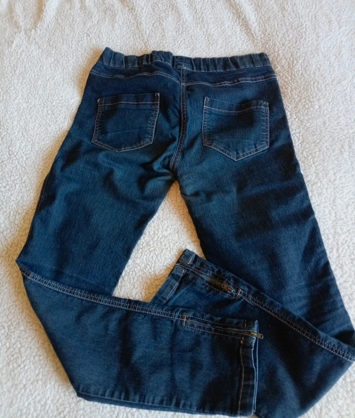 Jeans Cortefiel Jegging Skinny Denim Azul Oscuro Elastic Ankle Zip Vintage Aesthetic Talla L Size L – Cortefiel – taille L / 40 / 12 4