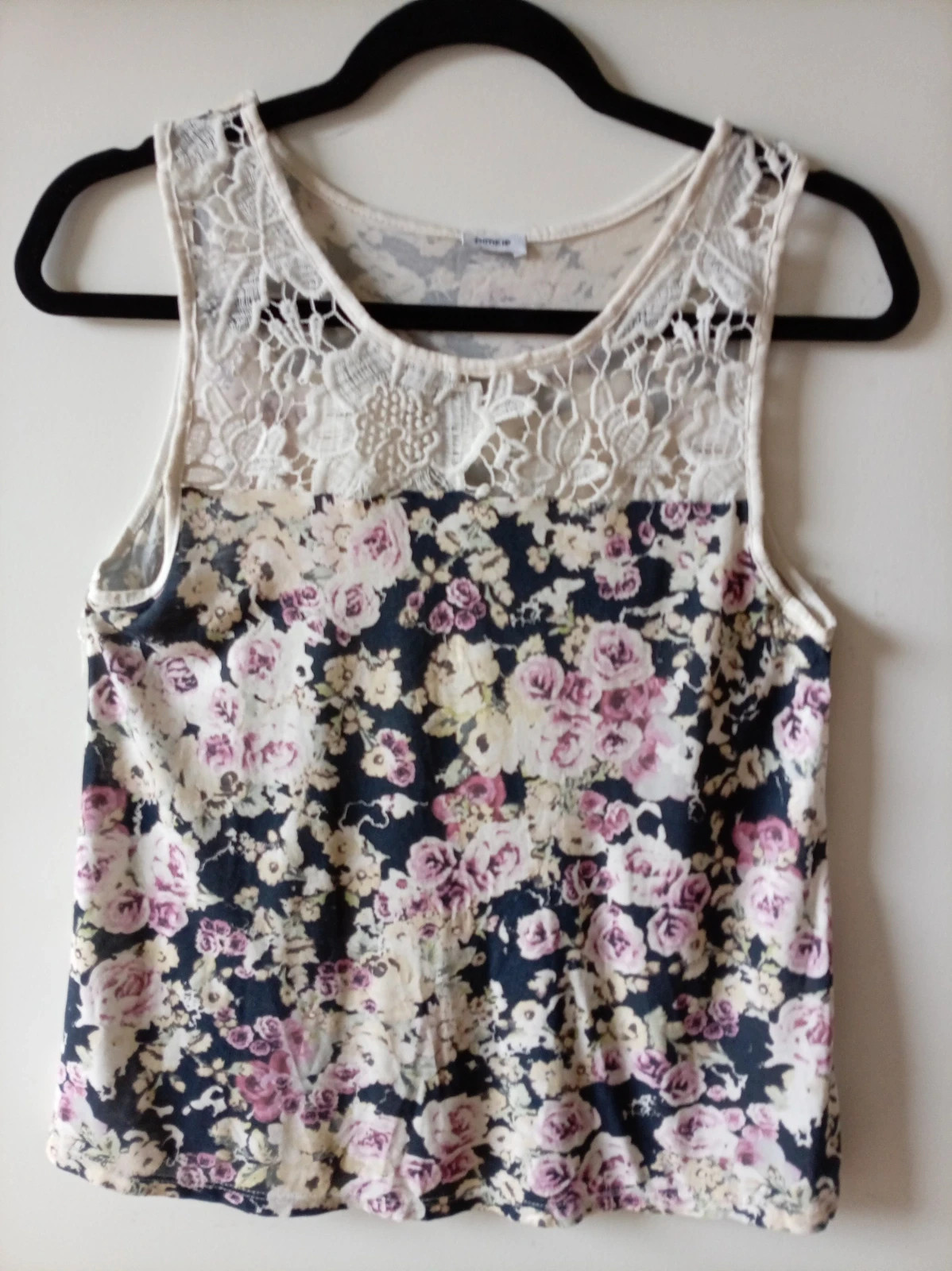 Top camiseta floral dentelle lace floral print pimkie vintage S M romantic coquete – Pimkie – taille M / 38 / 10 2