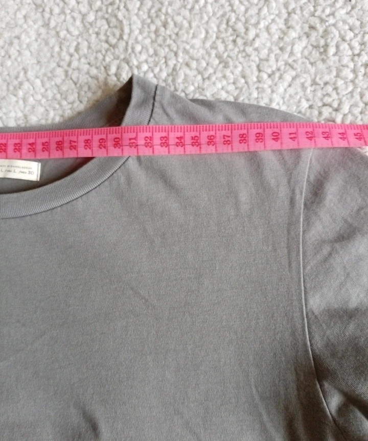 Camiseta gris basica Pull & Bear l comfy soft t shirt Talla L – Pull & Bear – taille L / 40 / 12 4