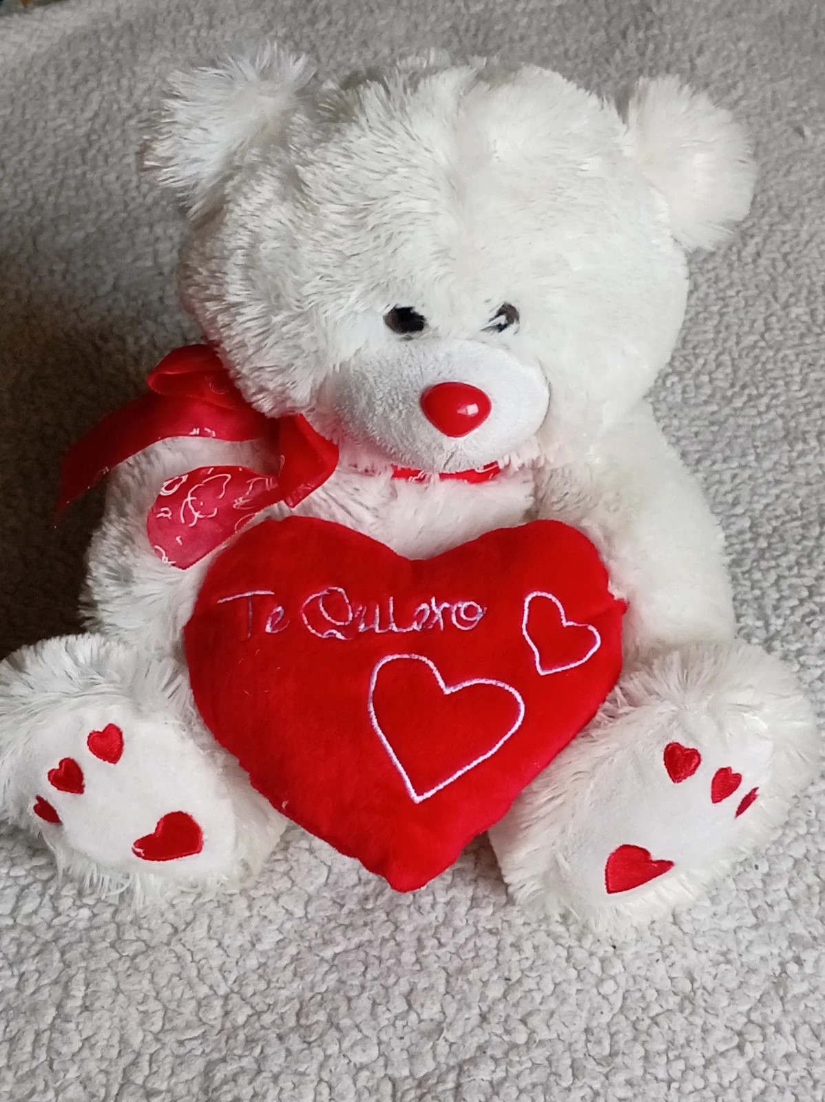 oso peluche blanco te quiero corazón artesania beatriz san valentin regalu amor 25 cm