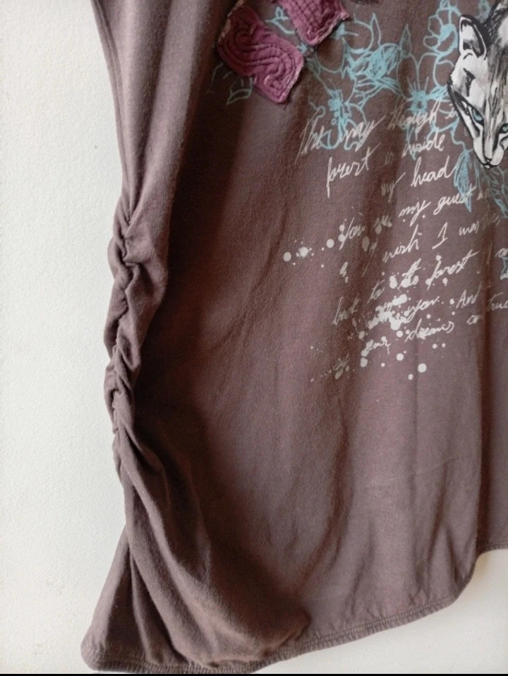 Camiseta Colcci Y2K graphic top t shirt brown cat cyber grunge fairycore S M – Colcci – taille S / 36 / 8 5