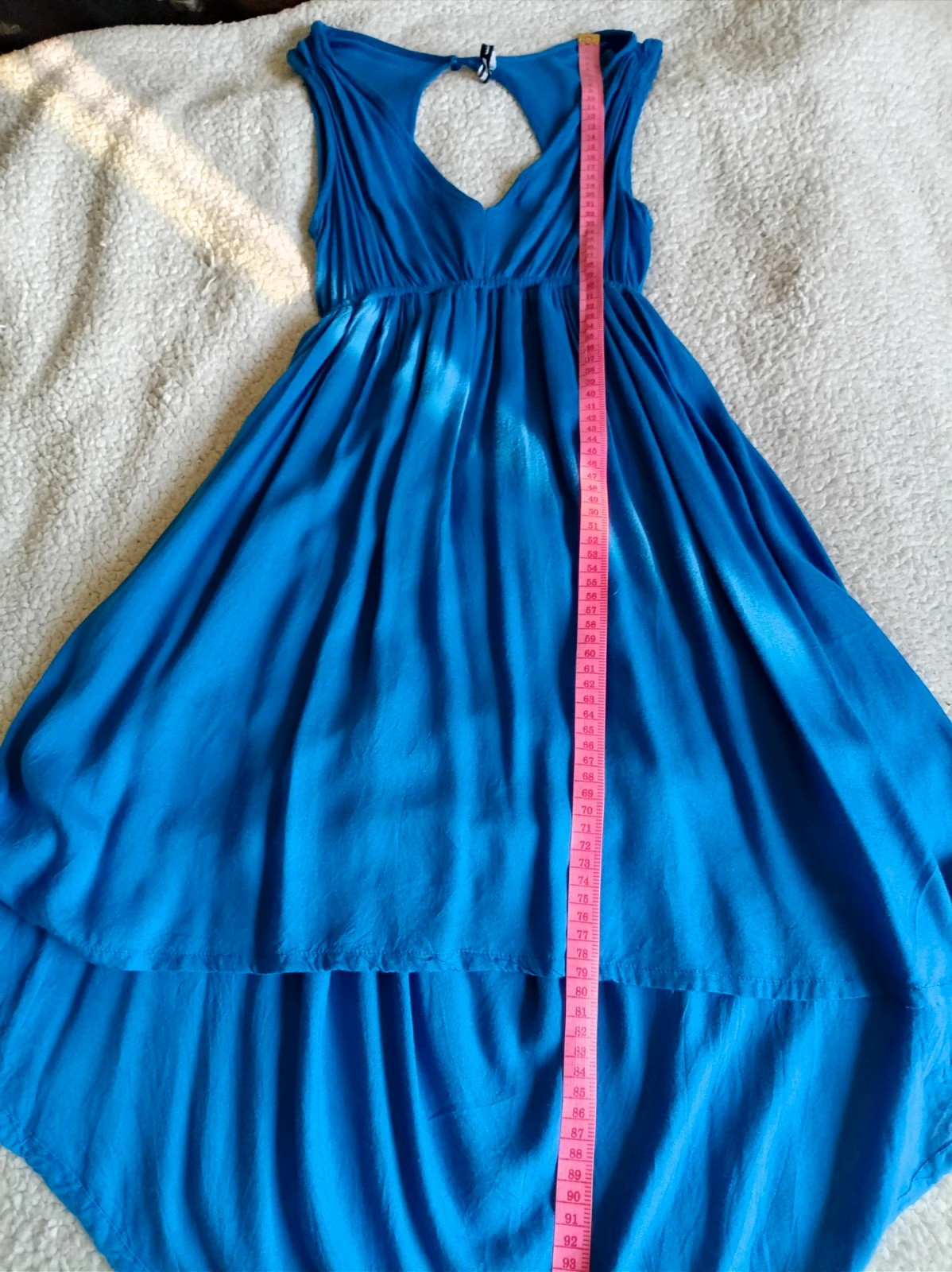 Vestido asimétrico con espalda descubierta Robe asymétrique Stradivarius blue dress Talla S 36 – Stradivarius – taille S / 36 / 8 4