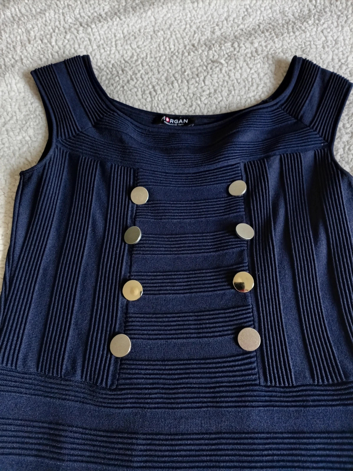 Vestido corto ajustado de punto acanalado Robe moulante Morgan de Toi navy blue dress Talla S 36 – Morgan – taille S / 36 / 8 5