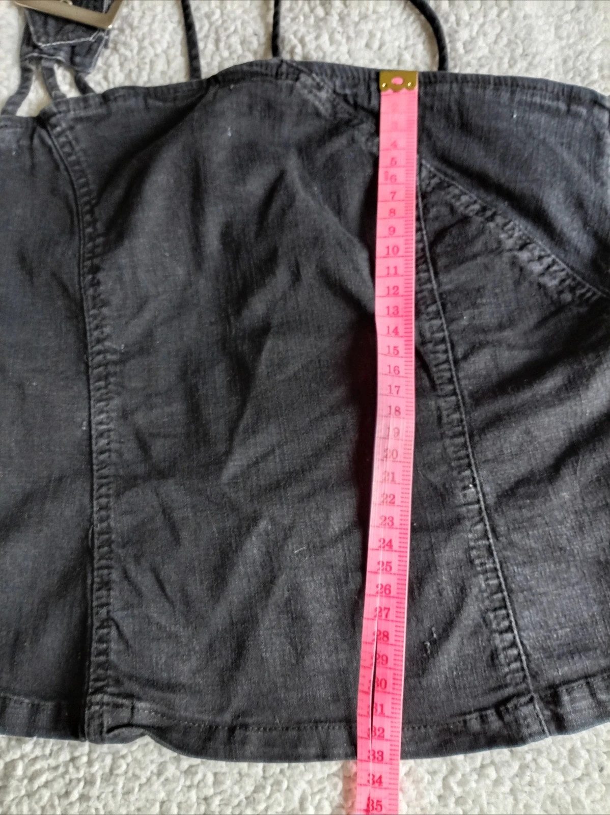 Top denim asimetrico hebilla Y2K corsé ajustado Grunge Noir Size S – Bershka – taille S / 36 / 8 4