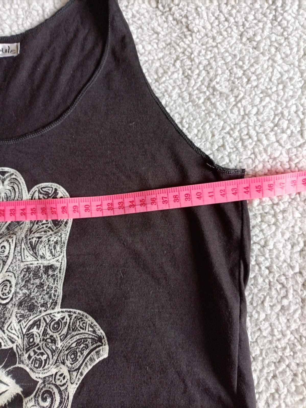 Top tirantes hamsa mano fatima franjas boho top tank size s m – Bambule – taille M / 38 / 10 5