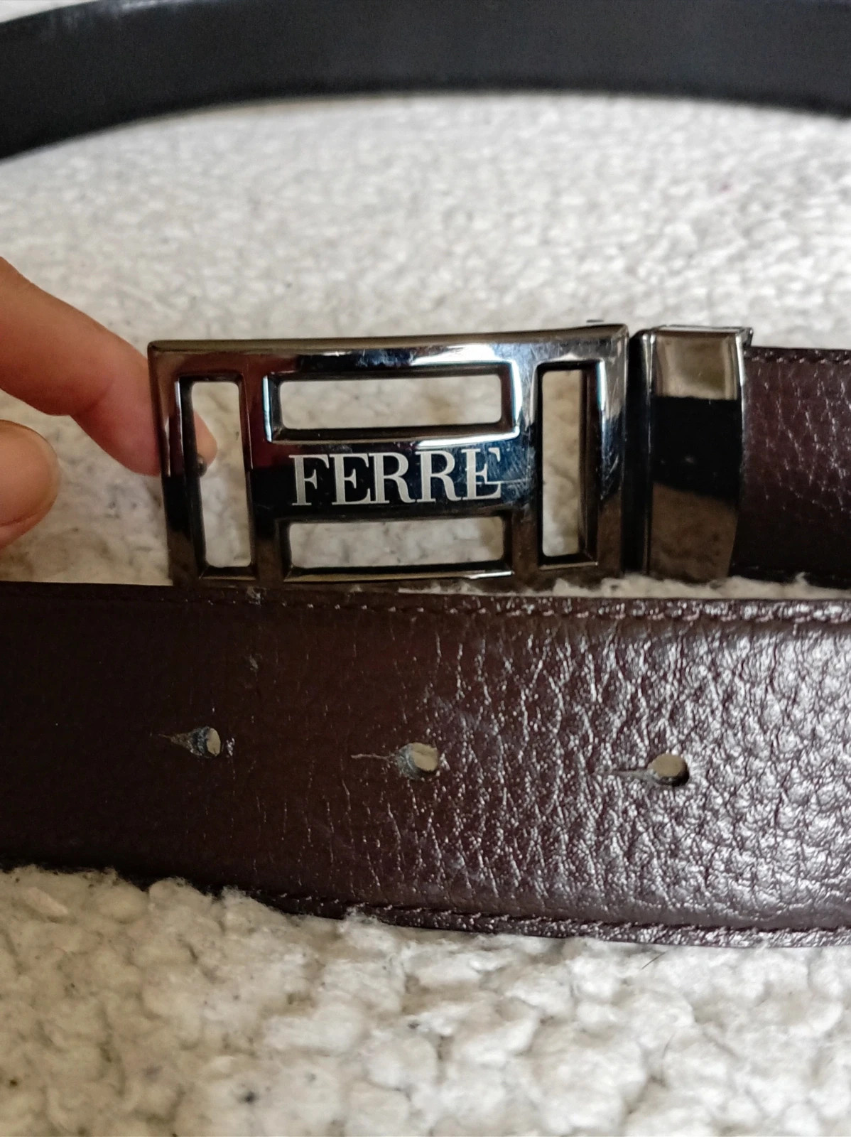 Cinturon Ferre piel marrongenuine leather vintage brown ceinture belt size 42 120cm – Ferre – taille 120 cm 2