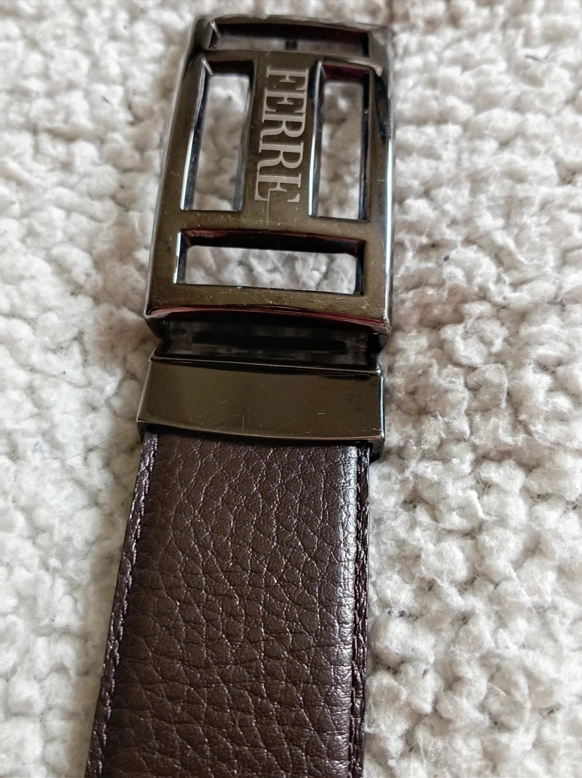 Cinturon Ferre piel marrongenuine leather vintage brown ceinture belt size 42 120cm – Ferre – taille 120 cm 3