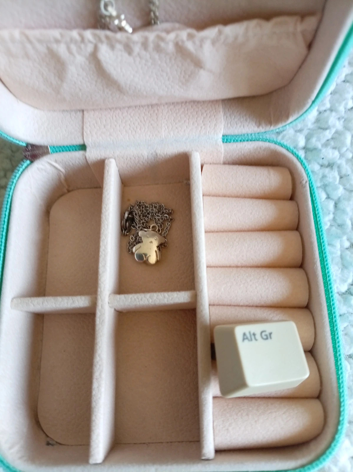 Joyero de viaje pequeño turquesa Tiffany style mini jewelry box – Local 4