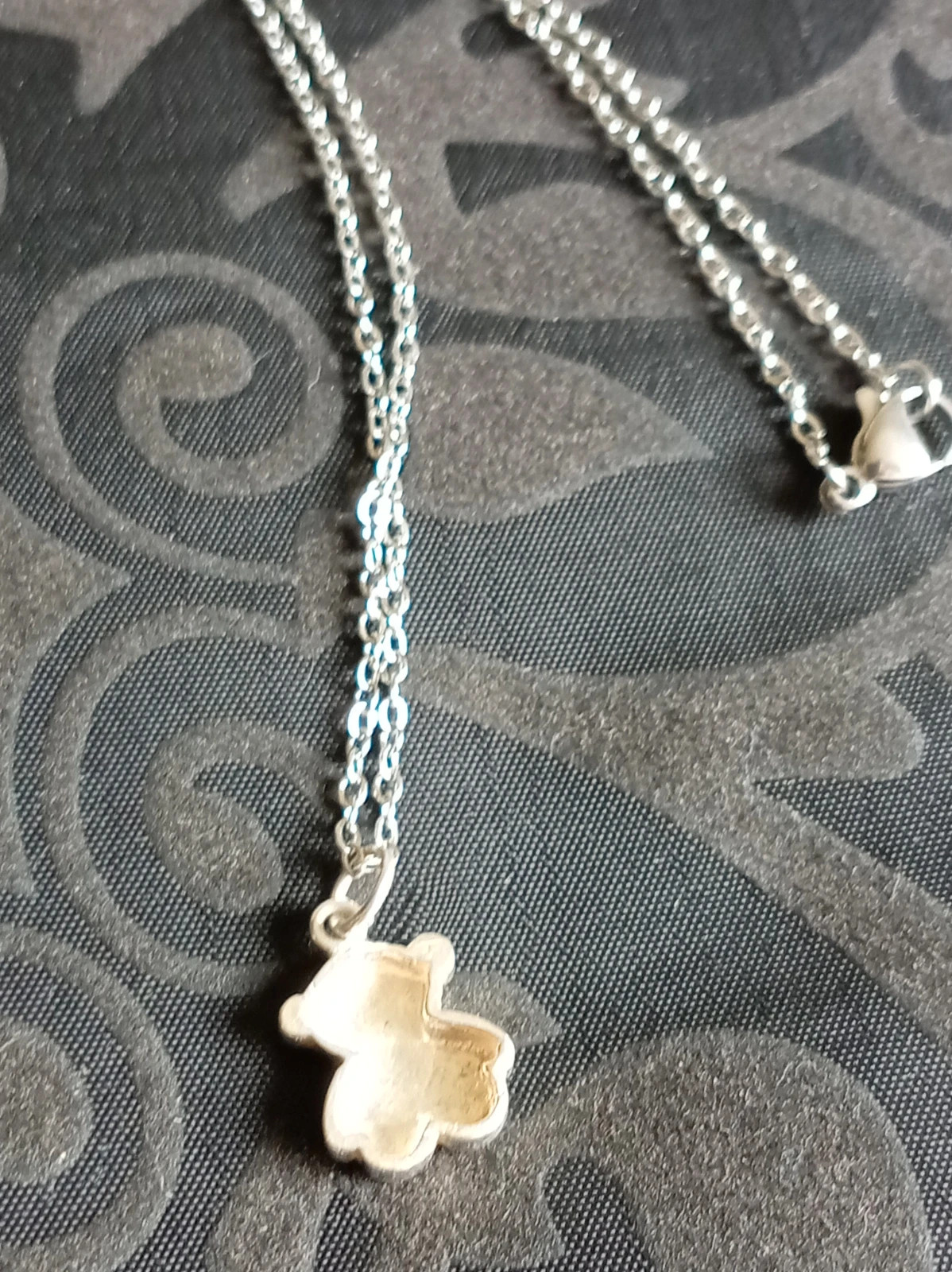 Colgante Osito Plata Teddy Bear Silver Pendant Cadena Acero 45 cm Minimalist – Local 3