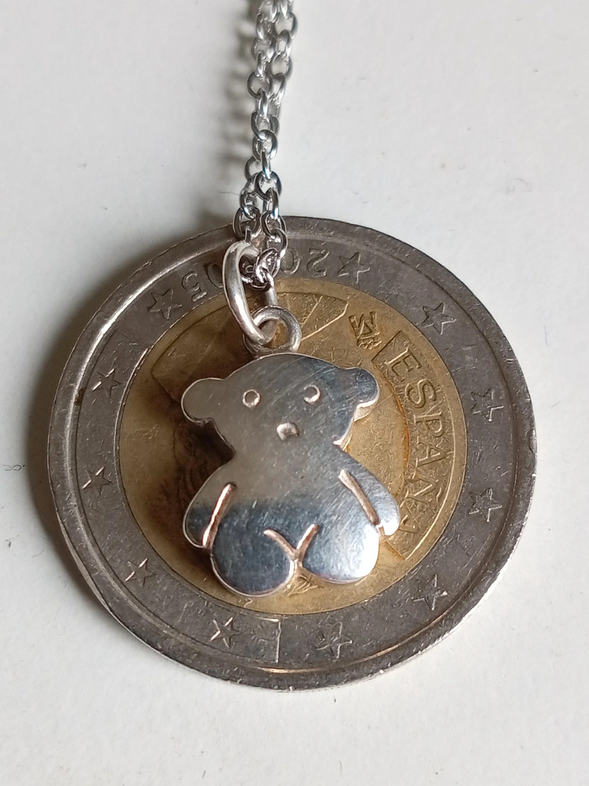 Colgante Osito Plata Teddy Bear Silver Pendant Cadena Acero 45 cm Minimalist – Local 4