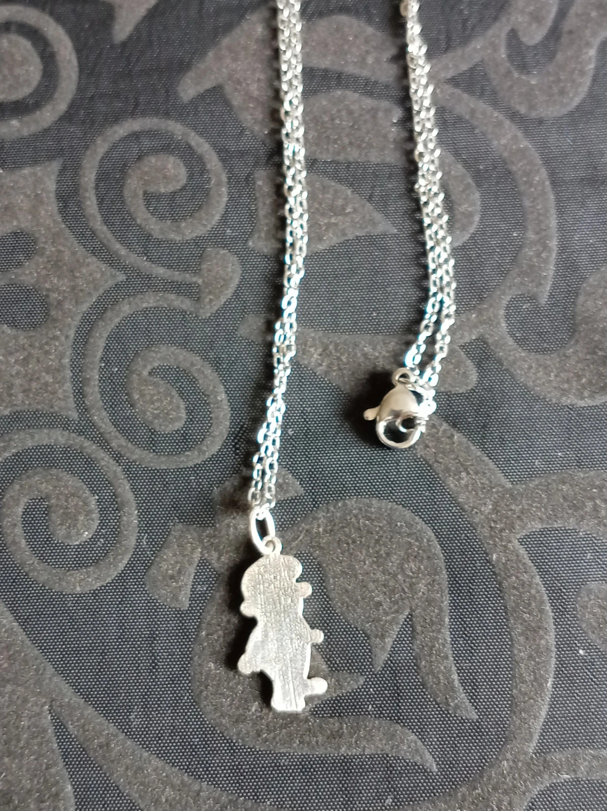 Colgante Pitufo Plata Smurf Silver Pendant Cadena Acero 45 cm Vintage Unique – Local 4