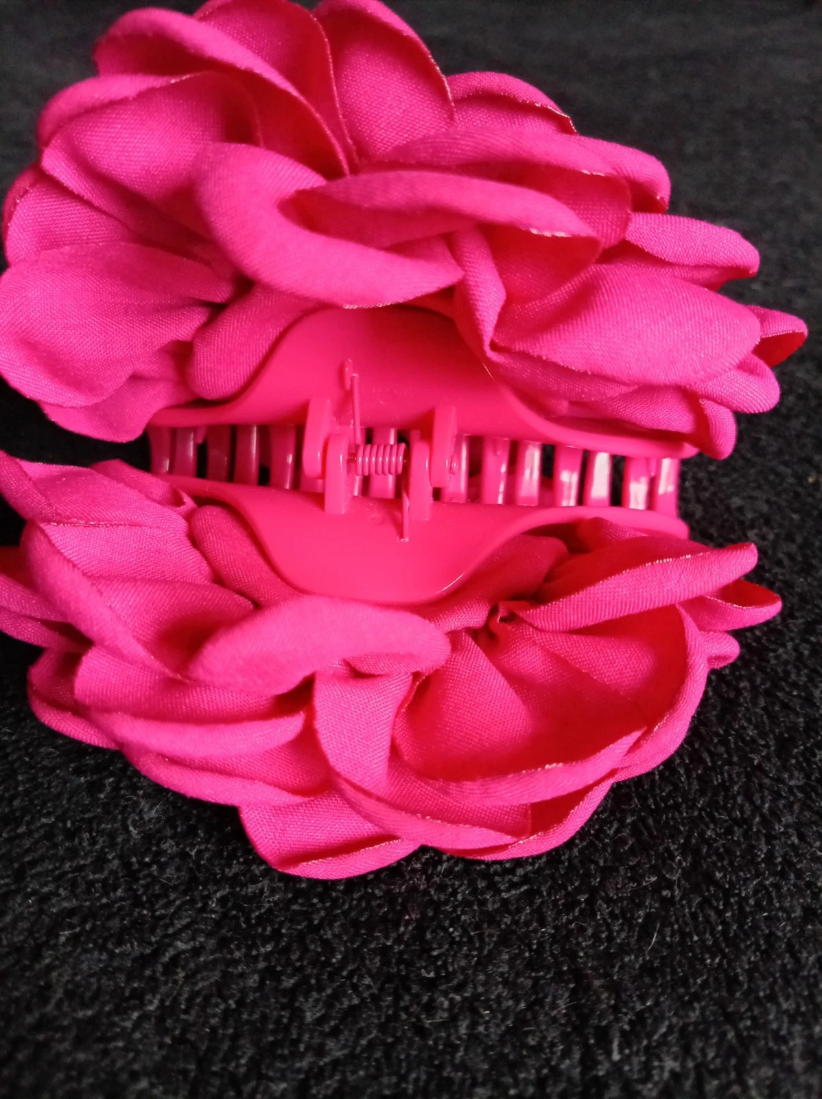 Pinza pelo flor fucsia vintage style hair claw hot pink flower clip Talla Única