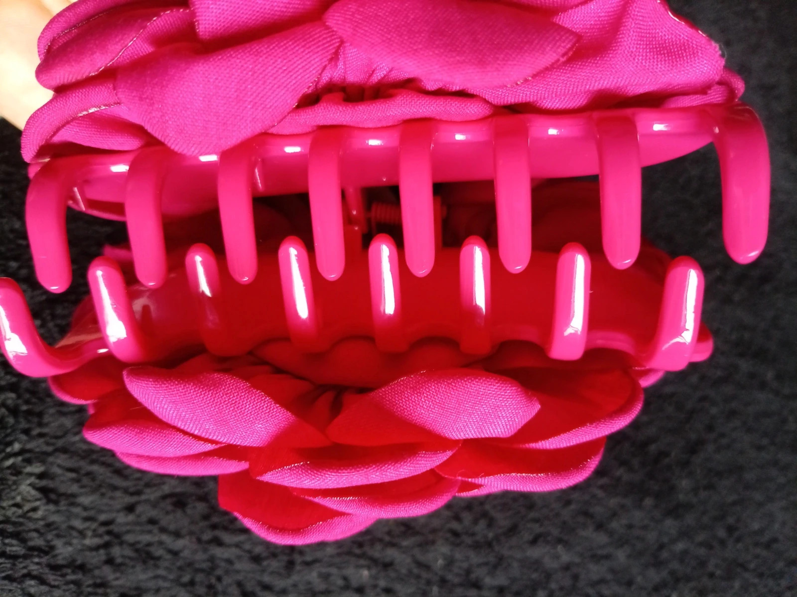 Pinza pelo flor fucsia vintage style hair claw hot pink flower clip Talla Única – Flamenca 3