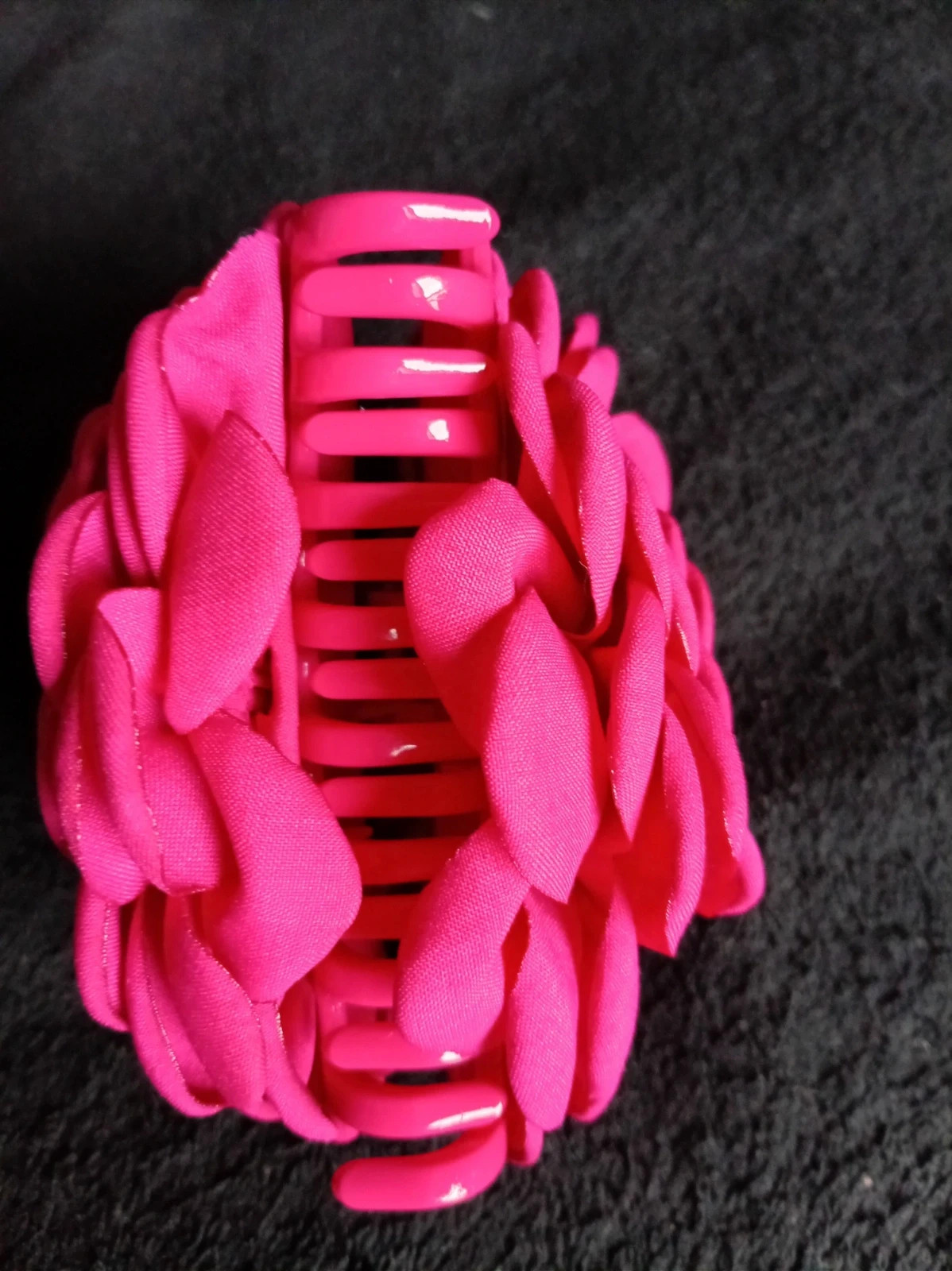Pinza pelo flor fucsia vintage style hair claw hot pink flower clip Talla Única – Flamenca 4