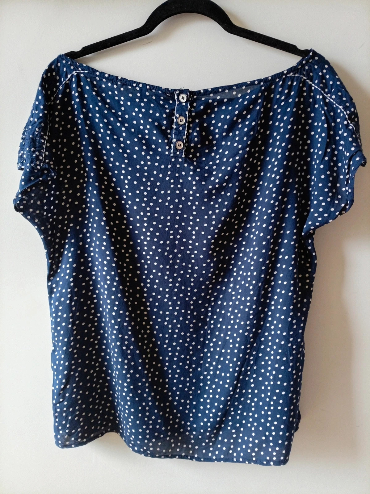 camisa blusa lunares azul marino stradivarius bolsillos Talla L – Stradivarius – taille L / 40 / 12 3