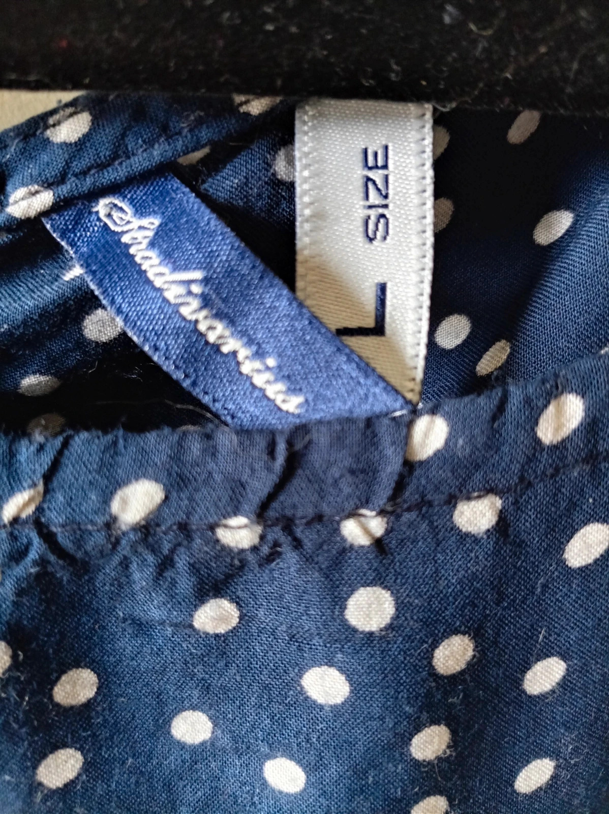 camisa blusa lunares azul marino stradivarius bolsillos Talla L – Stradivarius – taille L / 40 / 12 4