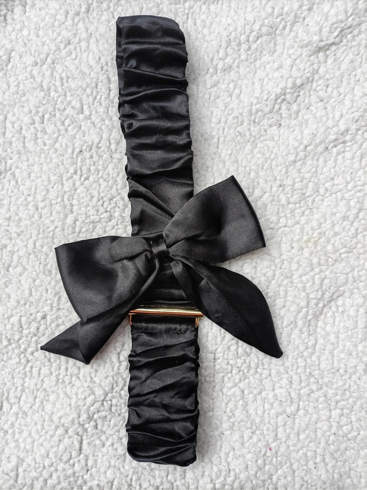 Cinturon negro saten bow belt elastic talla Unica – Local – taille Ajustable 2