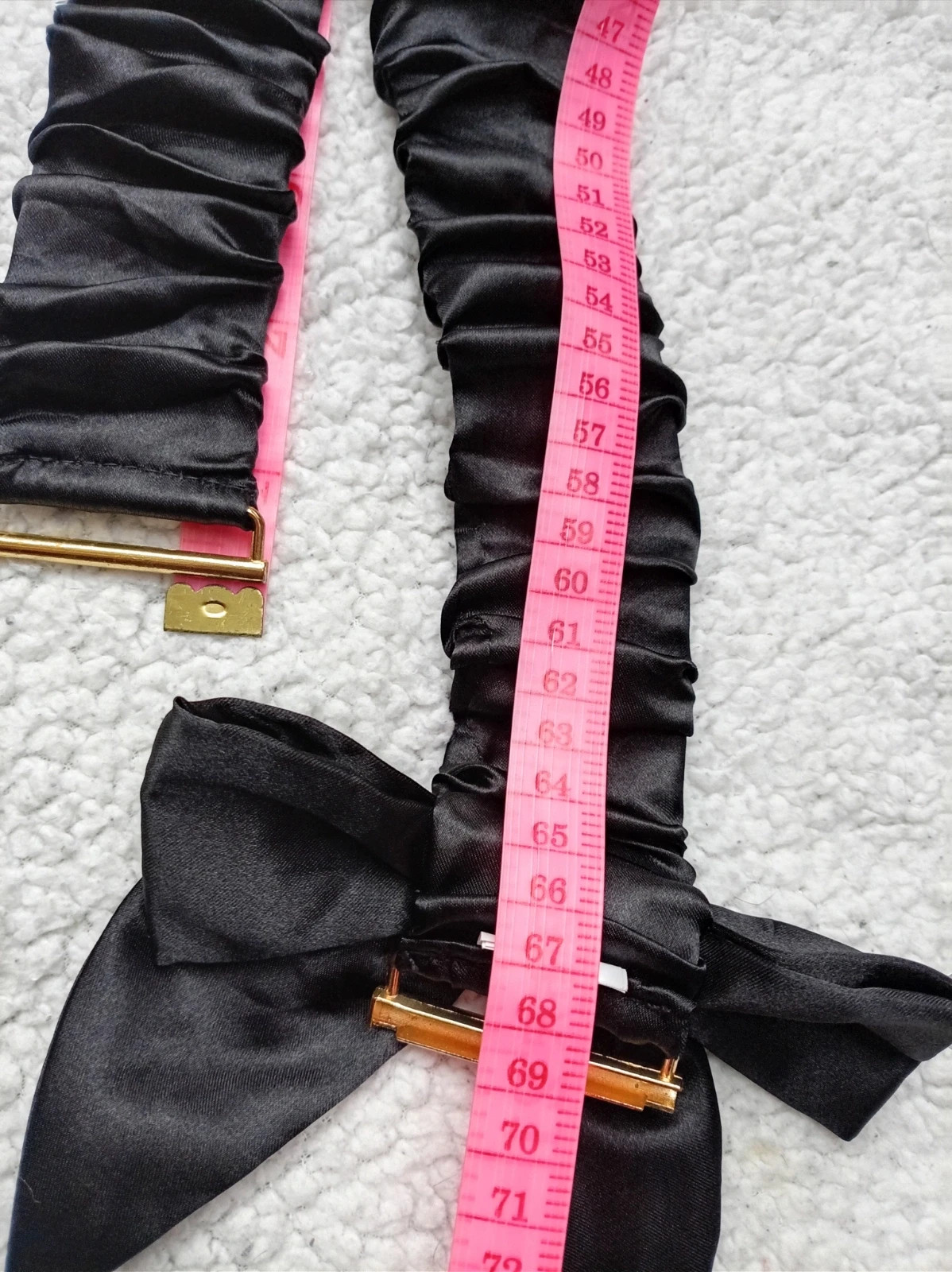 Cinturon negro saten bow belt elastic talla Unica – Local – taille Ajustable 3