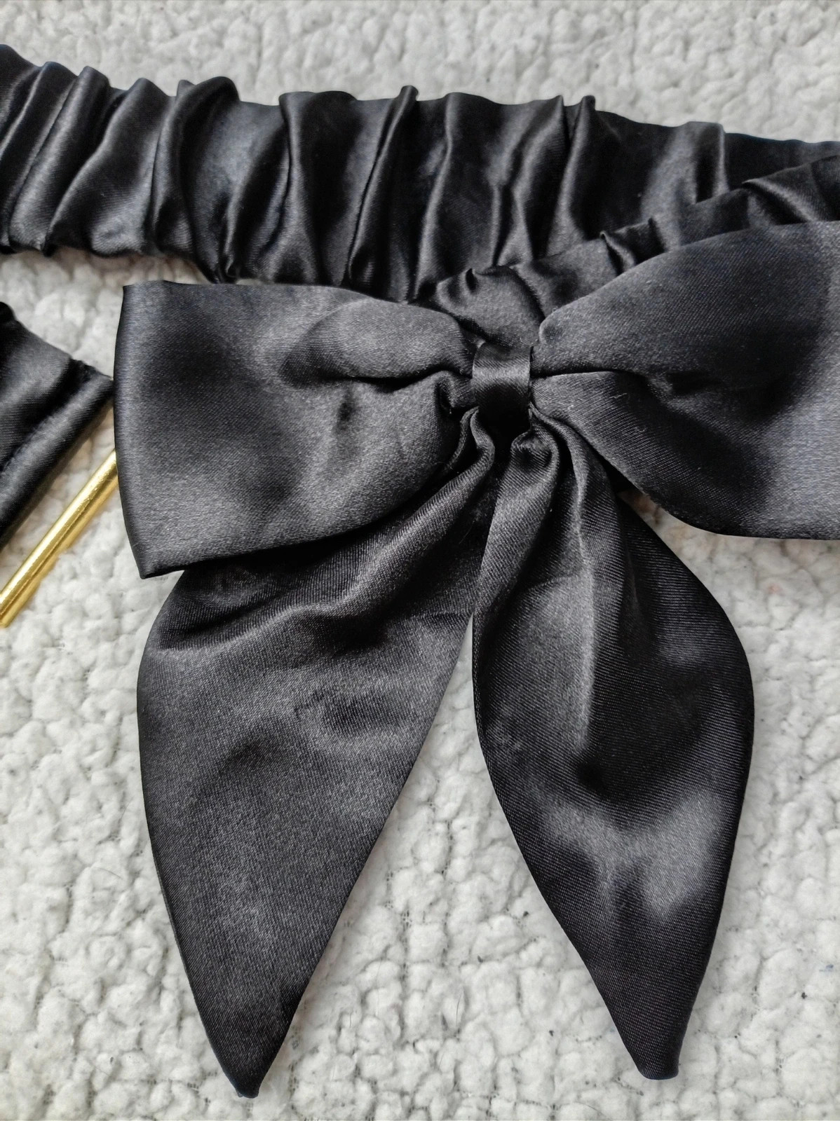 Cinturon negro saten bow belt elastic talla Unica – Local – taille Ajustable 5