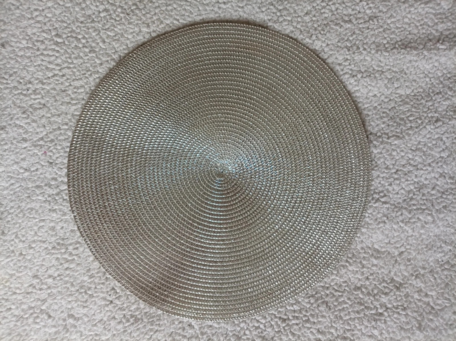 Mantel individual redondo plateado 38cm bajo plato set table placemat argenté
