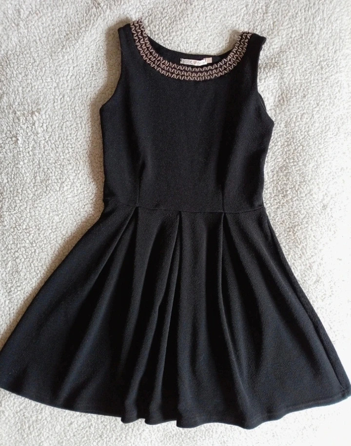 Vestido negro Inside S abalorios fiesta casual Little Black Dress robe noire party