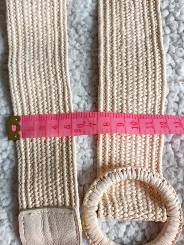 Cinturon trenzado rafia beige talla unica Woven straw belt M L – Stradivarius – taille Ajustable 4