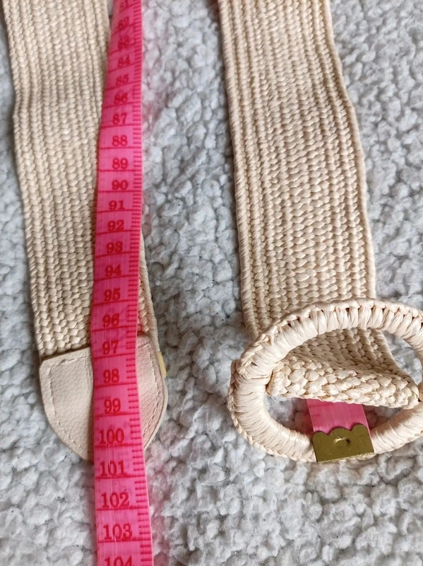 Cinturon trenzado rafia beige talla unica Woven straw belt M L – Stradivarius – taille Ajustable 5