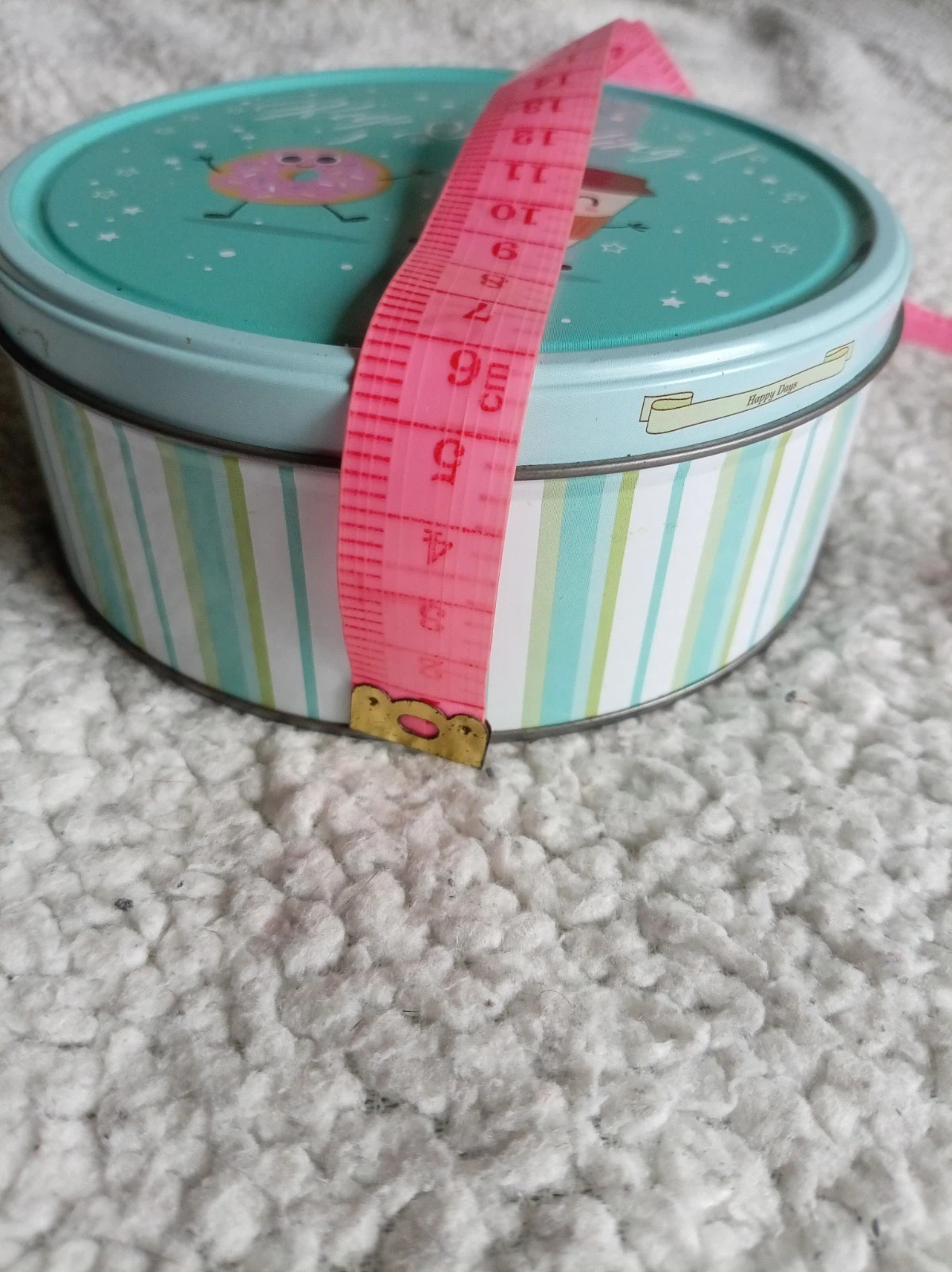 Caja metalica Keep Smiling donut cafe biscuit tin box 14 cm – Local 5