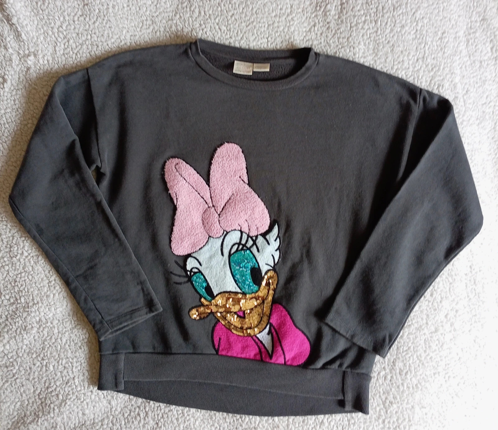 Sudadera Zara Disney Daisy Duck sequins sweatshirt size XS S 13/14 (164 cm) – Zara – taille 14 ans / 164 cm