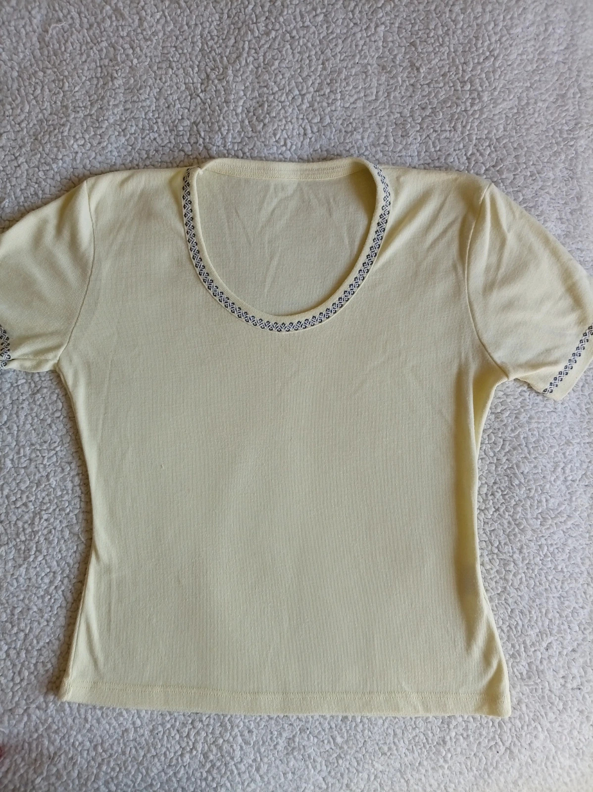 Camiseta vintage amarillo pastel rib t-shirt y2k top S M – Vintage – taille M / 38 / 10