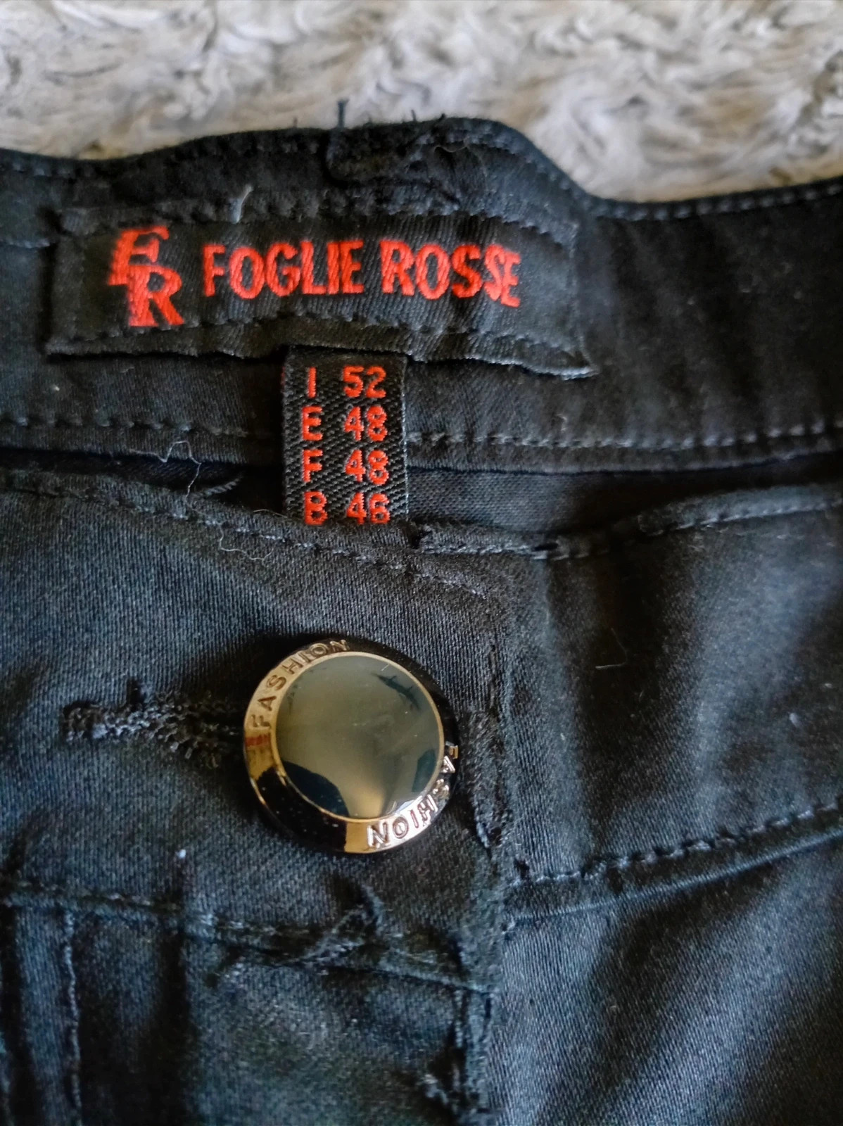Pantalón pirata bermuda negro Foglie Rosse talle 48 XL nuevo con etiqueta – Foglie Rosse – taille 4XL / 48 / 20 2