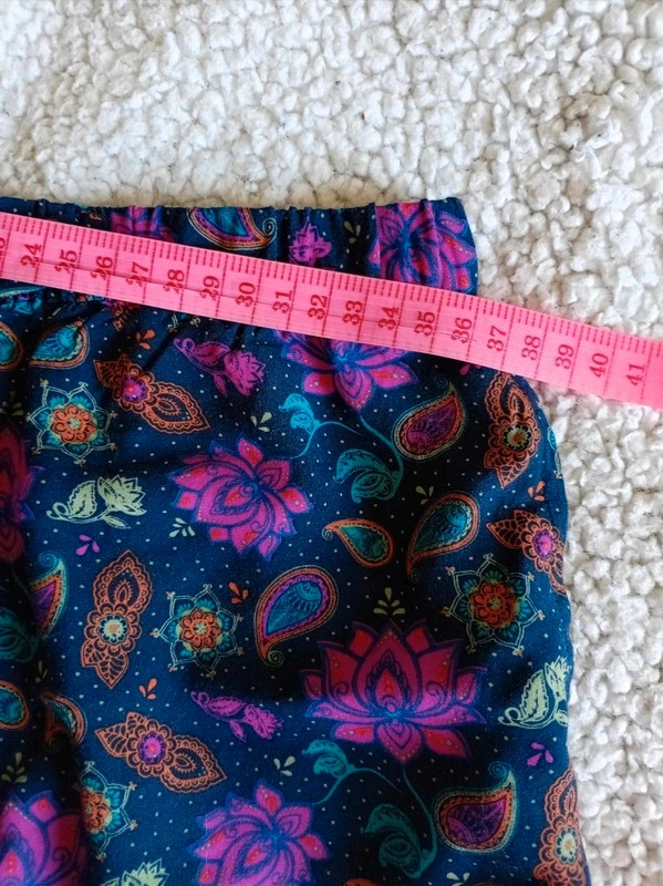 Shorts boho paisley floral azul marino rosa talle M summer indie beach – In Extenso – taille M / 38 / 10 5
