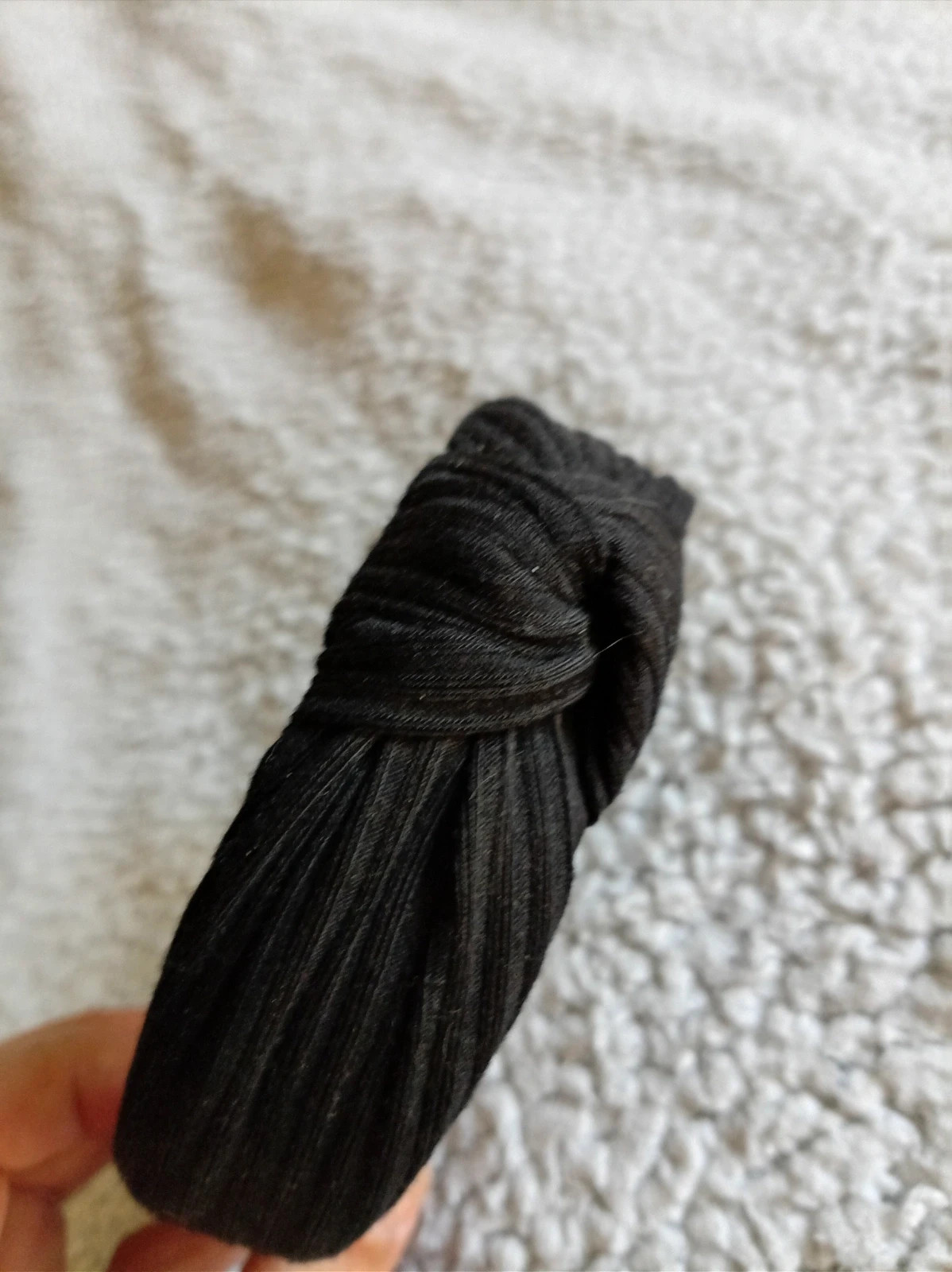 Diadema nudo negra tejido acanalado rib estilo turbante – taille Taille unique 2