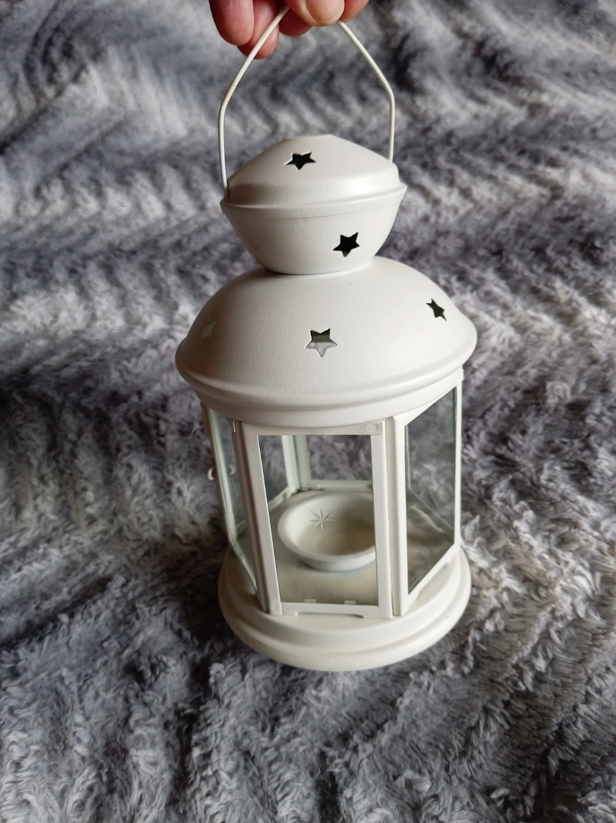 Farol portavelas Rotera lantern blanco vintage Home Decor 22cm IKEA