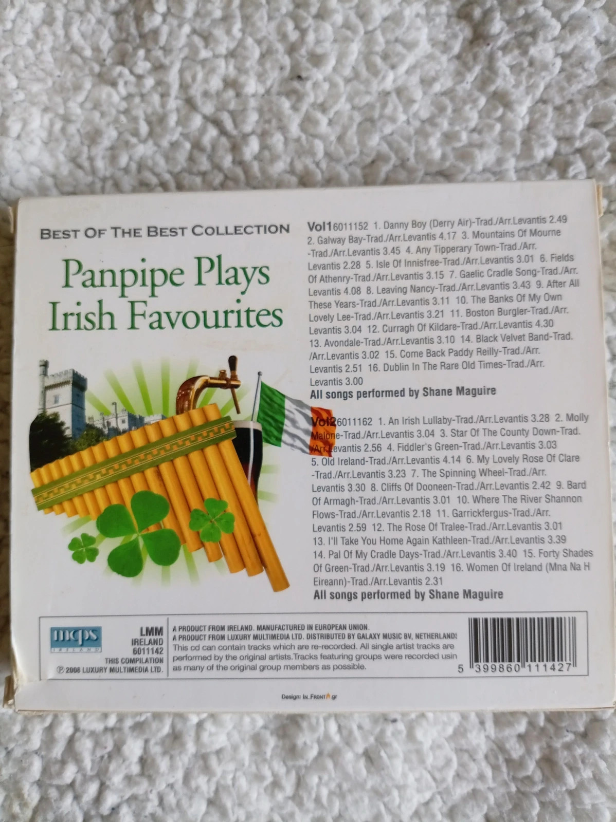 Pack musica Irlanda folklore irish favourites panpipe plays 2 cd set vintage 2008 3