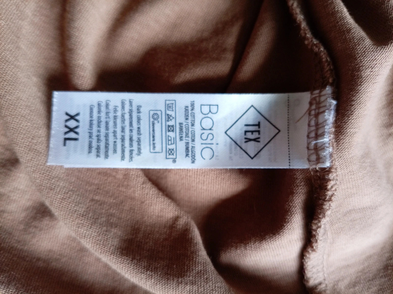 Camiseta TEX t-shirt v-neck 100 cotton marrón XXL – TEX – taille XXL / 44 / 16 4