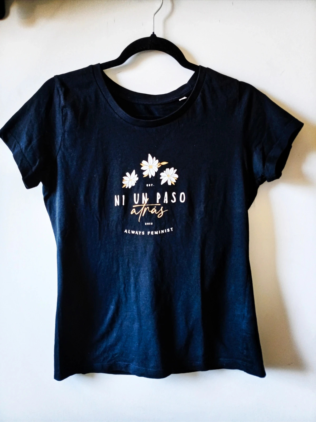 Camiseta negra algodon organico Always Feminist Talla M S – taille M / 38 / 10 2