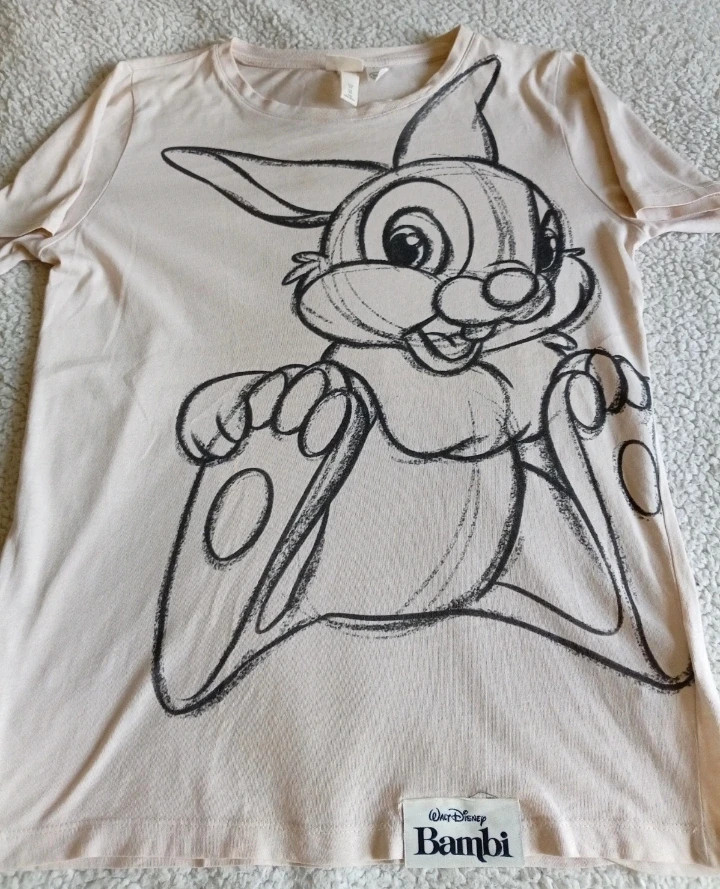 Camiseta beige Disney Bambi Tambor Talla Xs S HM – H&M – taille XS / 34 / 6 5