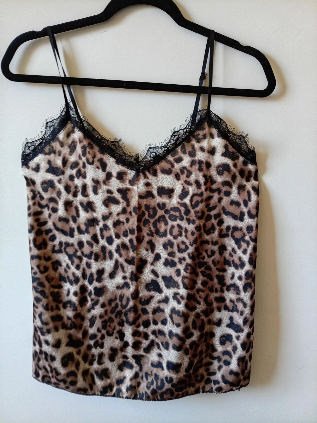 Top lencero leopardo lace satin camisole Pretty Wind S