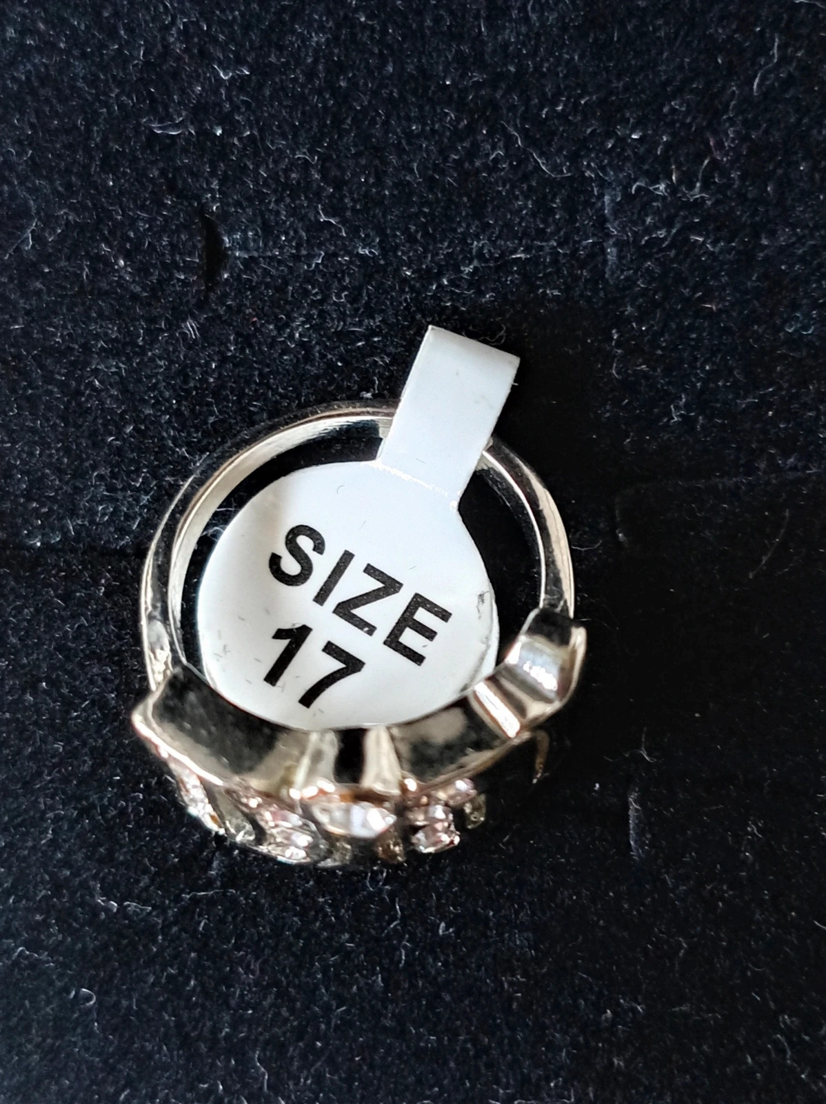 Anillo plateado letras strass talla 17 bague argentée ring strass – Local – taille 18,1 mm 4